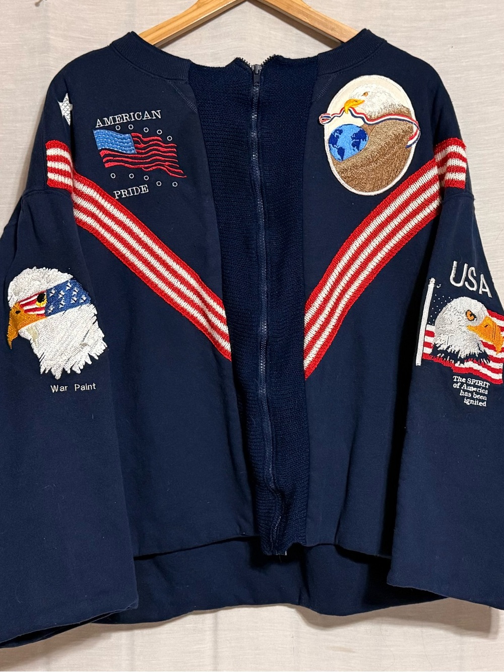 Handmade Vintage 9/11 Memorial Embroidered Patriotic Jacket